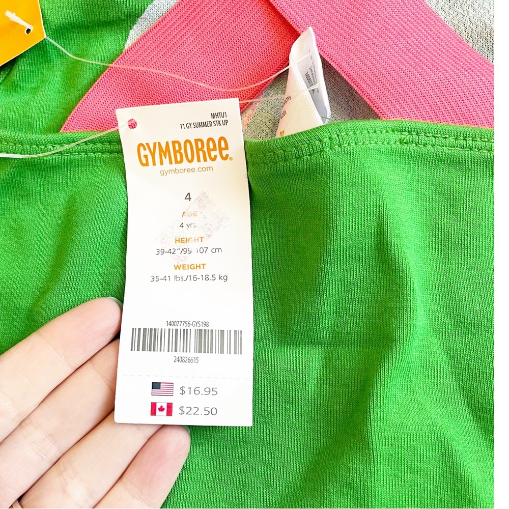 NWT Gymboree Flamingo Cross Back Tank Top Green and Pink Size 4 - Picture 4 of 6